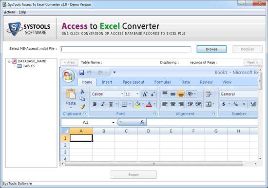 Access To Excel Conversion software 2.1