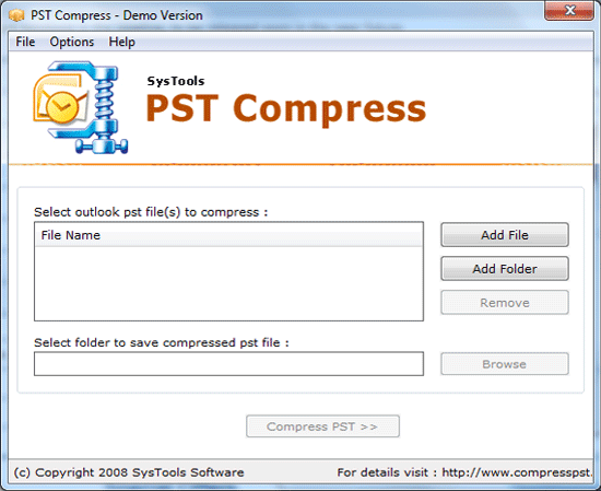 Outlook PST Compress Tool 2.2