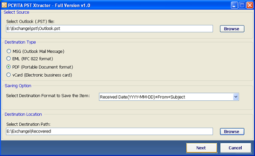 Outlook Contacts to vCard Converter 2.0