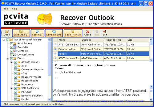 How to Recover Outlook PST Corrupt Files 2.5