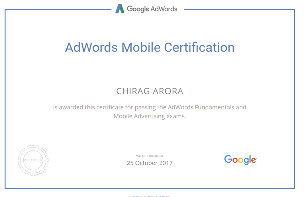 Adwords Mobile Certification